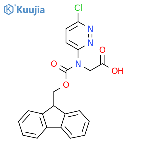 2-[(6-chloropyridazin-3-yl)({[(9H-fluoren-9-yl)methoxy]carbonyl})amino]acetic acid structure