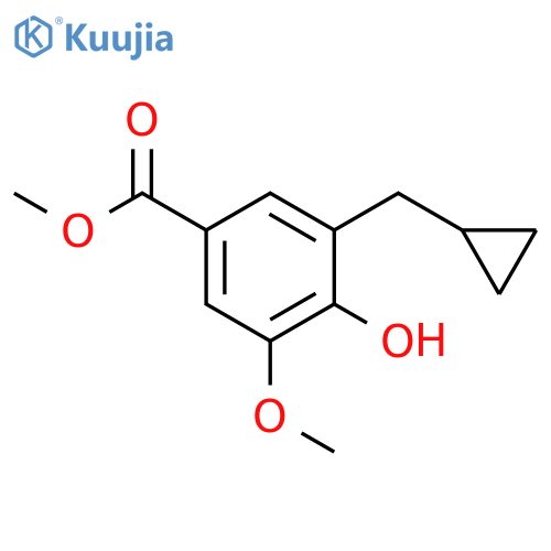 Benzoic acid, 3-(cyclopropylmethyl)-4-hydroxy-5-methoxy-, methyl ester structure