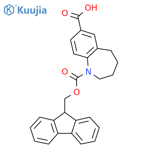 1-{[(9H-fluoren-9-yl)methoxy]carbonyl}-2,3,4,5-tetrahydro-1H-1-benzazepine-7-carboxylic acid structure
