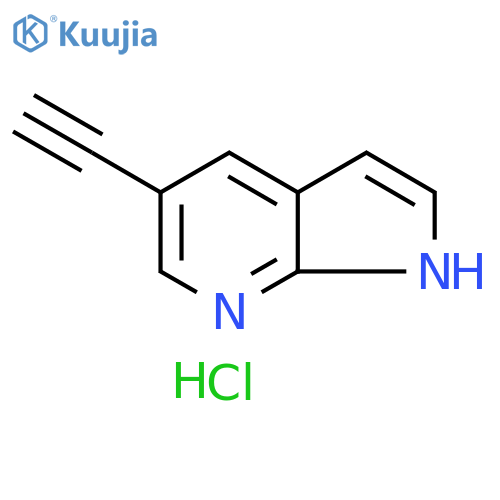 1H-Pyrrolo[2,3-b]pyridine, 5-ethynyl-, hydrochloride (1:1) structure