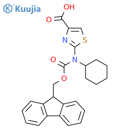 2-[cyclohexyl({[(9H-fluoren-9-yl)methoxy]carbonyl})amino]-1,3-thiazole-4-carboxylic acid structure