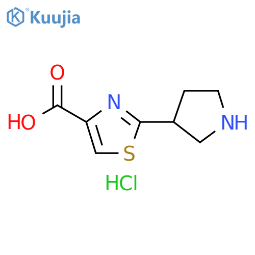 4-Thiazolecarboxylic acid, 2-(3-pyrrolidinyl)-, hydrochloride (1:1) structure