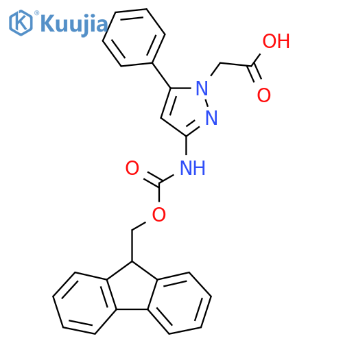 2-[3-({[(9H-fluoren-9-yl)methoxy]carbonyl}amino)-5-phenyl-1H-pyrazol-1-yl]acetic acid structure
