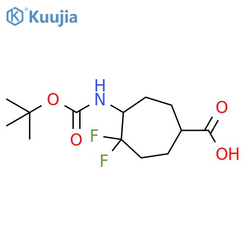 5-[[(1,1-Dimethylethoxy)carbonyl]amino]-4,4-difluorocycloheptanecarboxylic acid structure