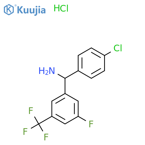 (4-Chlorophenyl)-[3-fluoro-5-(trifluoromethyl)phenyl]methanamine;hydrochloride structure