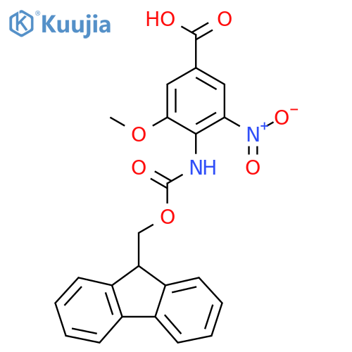 4-({[(9H-fluoren-9-yl)methoxy]carbonyl}amino)-3-methoxy-5-nitrobenzoic acid structure
