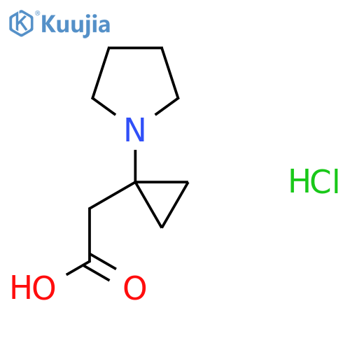 2-(1-Pyrrolidin-1-ylcyclopropyl)acetic acid;hydrochloride structure