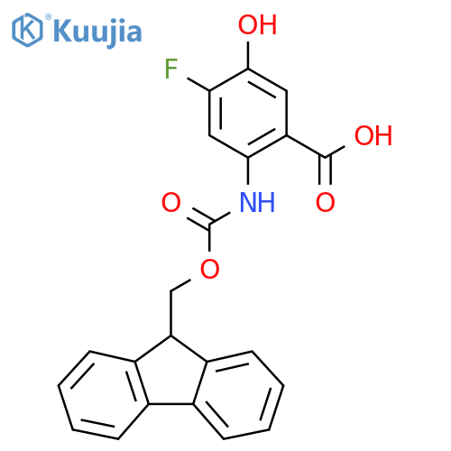 2-({[(9H-fluoren-9-yl)methoxy]carbonyl}amino)-4-fluoro-5-hydroxybenzoic acid structure