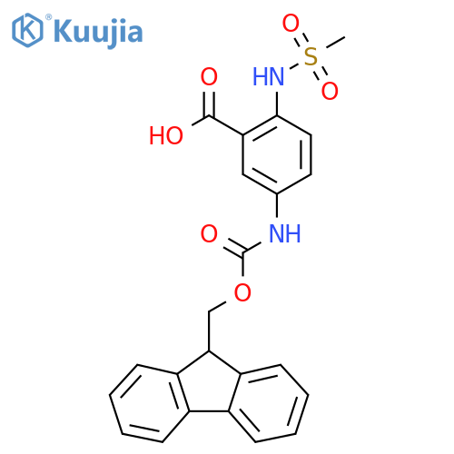 5-({[(9H-fluoren-9-yl)methoxy]carbonyl}amino)-2-methanesulfonamidobenzoic acid structure