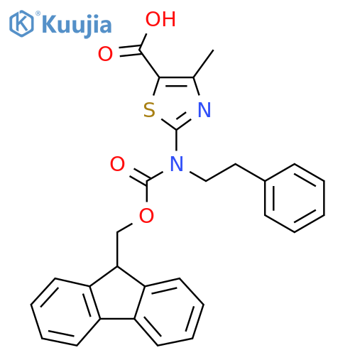 2-({[(9H-fluoren-9-yl)methoxy]carbonyl}(2-phenylethyl)amino)-4-methyl-1,3-thiazole-5-carboxylic acid structure