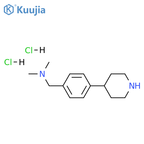 N,N-dimethyl-1-[4-(4-piperidyl)phenyl]methanamine;dihydrochloride structure