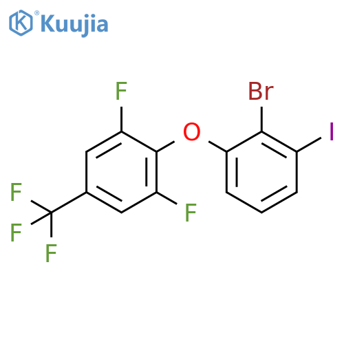 Benzene, 2-(2-bromo-3-iodophenoxy)-1,3-difluoro-5-(trifluoromethyl)- structure