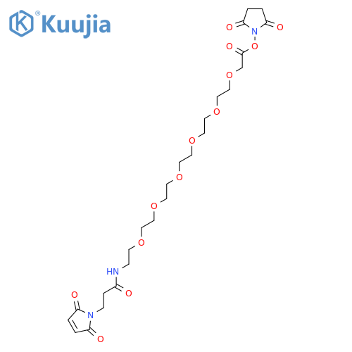Mal-propionylamido-PEG6-NHS acetate structure