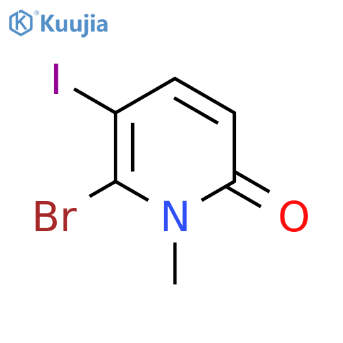 6-Bromo-5-iodo-1-methyl-pyridin-2-one structure