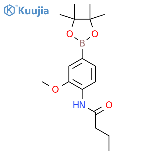 N-(2-Methoxy-4-(4,4,5,5-tetramethyl-1,3,2-dioxaborolan-2-yl)phenyl)butyramide structure