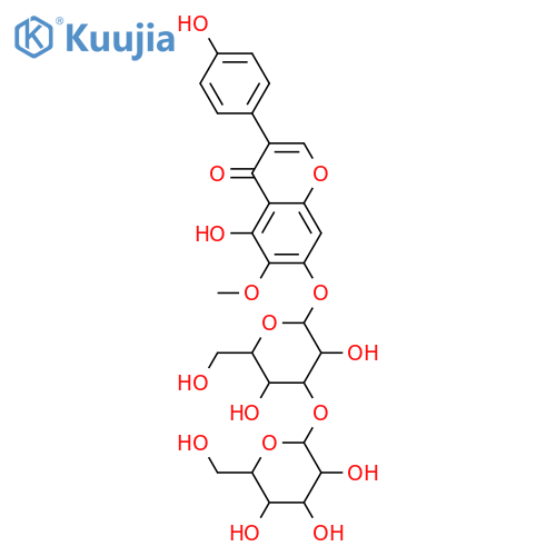 4',5,7-Trihydroxy-6-methoxyisoflavone; 7-O-[β-D-Glucopyranosyl-(1→3)-β-D-glucopyranoside] structure