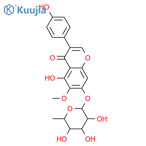 4',5,7-Trihydroxy-6-methoxyisoflavone; 7-O-[6-Deoxy-β-D-glucopyranoside] structure