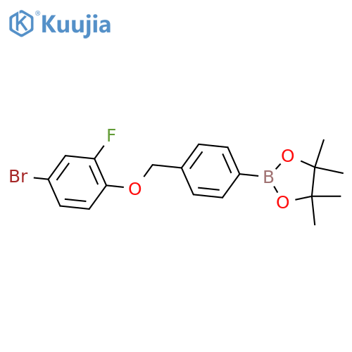 2-(4-((4-Bromo-2-fluorophenoxy)methyl)phenyl)-4,4,5,5-tetramethyl-1,3,2-dioxaborolane structure