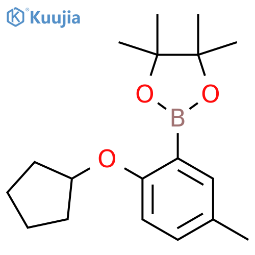 2-2-(cyclopentyloxy)-5-methylphenyl-4,4,5,5-tetramethyl-1,3,2-dioxaborolane structure