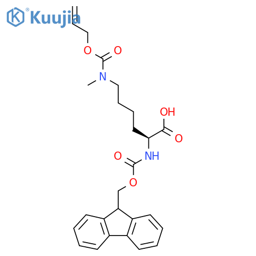 (2S)-2-(9H-Fluoren-9-ylmethoxycarbonylamino)-6-[methyl(prop-2-enoxycarbonyl)amino]hexanoic acid structure