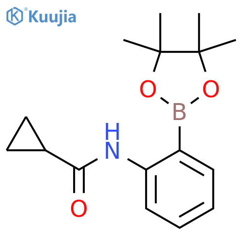 N-[2-(Tetramethyl-1,3,2-dioxaborolan-2-yl)phenyl]cyclopropanecarboxamide structure