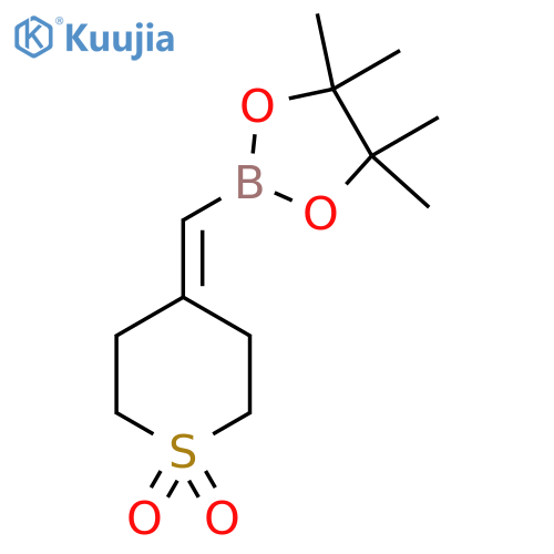 4-[(4,4,5,5-tetramethyl-1,3,2-dioxaborolan-2-yl)methyl]thiane 1,1-dioxide structure
