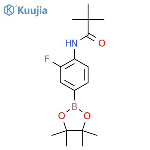 N-[2-Fluoro-4-(4,4,5,5-tetramethyl-1,3,2-dioxaborolan-2-yl)phenyl]-2,2-dimethylpropanamide structure