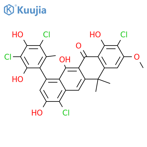Naphthacemycin B1; 3,3',5',10-Tetrachloro, 2-Me ether structure