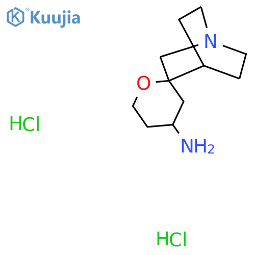 Spiro[1-azabicyclo[2.2.2]octane-3,2'-oxane]-4'-amine;dihydrochloride structure