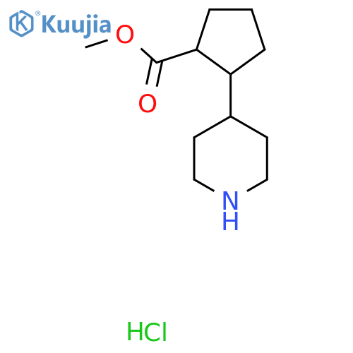 Methyl 2-piperidin-4-ylcyclopentane-1-carboxylate;hydrochloride structure