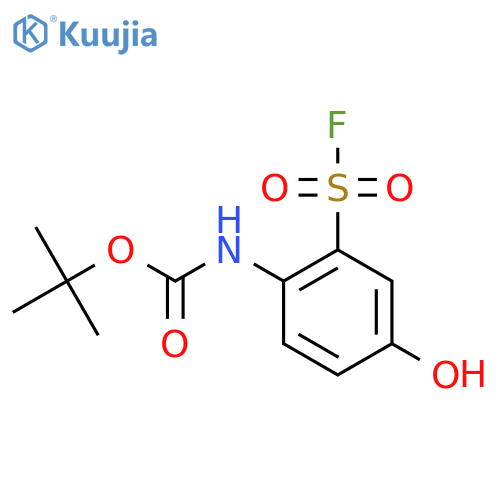 tert-butyl N-[2-(fluorosulfonyl)-4-hydroxyphenyl]carbamate structure