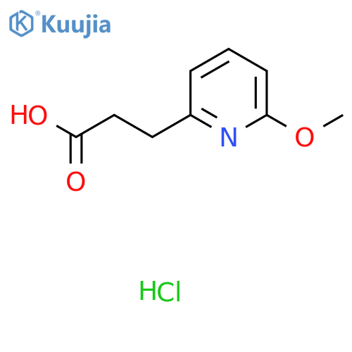 3-(6-Methoxypyridin-2-yl)propanoic acid;hydrochloride structure