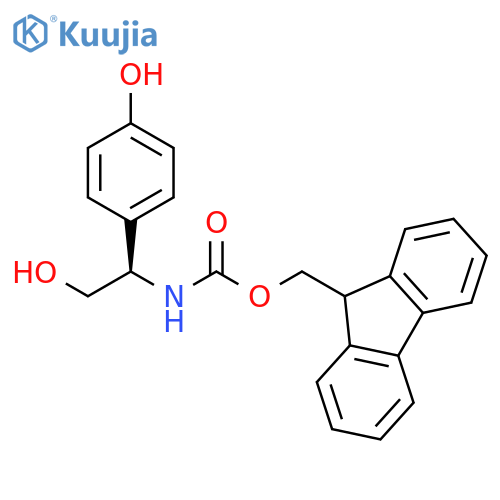 (R)-(9H-fluoren-9-yl)methyl (2-hydroxy-1-(4-hydroxyphenyl)ethyl)carbamate structure