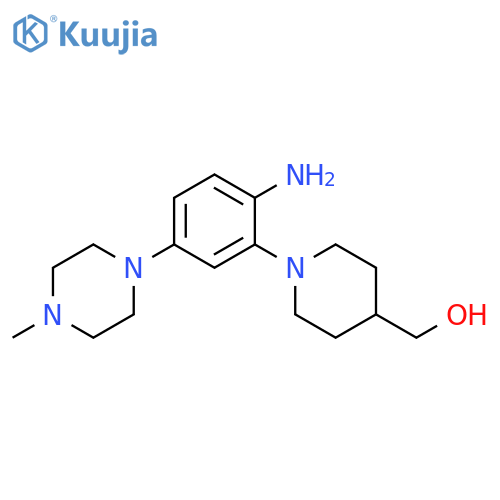 (1-(2-amino-5-(4-methylpiperazin-1-yl)phenyl)piperidin-4-yl)methanol structure