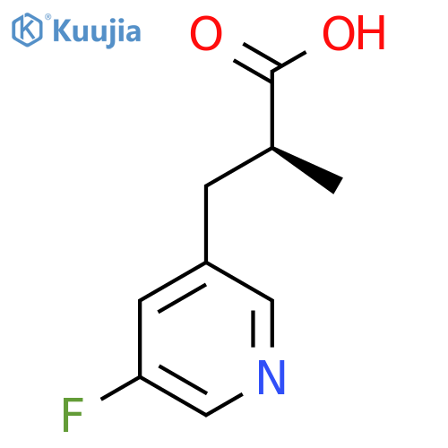 (2S)-3-(5-Fluoropyridin-3-yl)-2-methylpropanoic acid structure