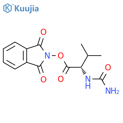 1,3-dioxo-2,3-dihydro-1H-isoindol-2-yl (2S)-2-(carbamoylamino)-3-methylbutanoate structure