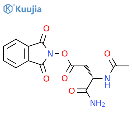 1,3-dioxo-2,3-dihydro-1H-isoindol-2-yl (3S)-3-carbamoyl-3-acetamidopropanoate structure