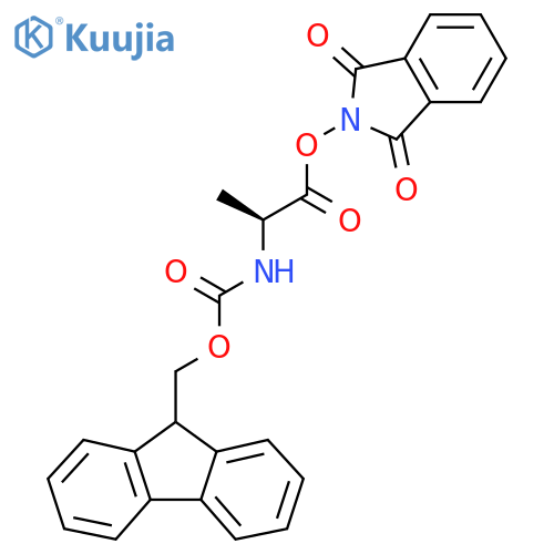 1,3-dioxo-2,3-dihydro-1H-isoindol-2-yl (2S)-2-({[(9H-fluoren-9-yl)methoxy]carbonyl}amino)propanoate structure