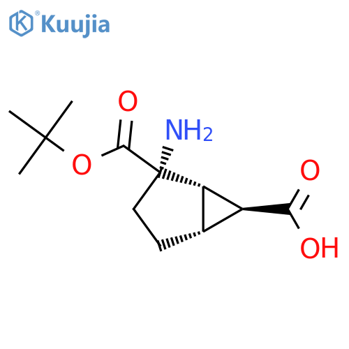 (1S,2S,5R,6S)-2-amino-2-[(tert-butoxy)carbonyl]bicyclo[3.1.0]hexane-6-carboxylic acid structure