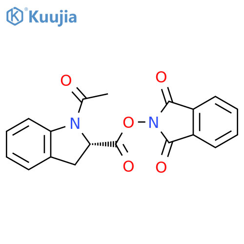 1,3-dioxo-2,3-dihydro-1H-isoindol-2-yl (2S)-1-acetyl-2,3-dihydro-1H-indole-2-carboxylate structure