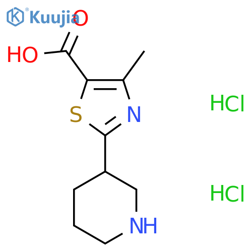4-Methyl-2-piperidin-3-yl-1,3-thiazole-5-carboxylic acid;dihydrochloride structure