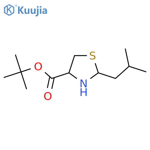 Tert-butyl 2-(2-methylpropyl)-1,3-thiazolidine-4-carboxylate structure
