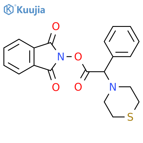 1,3-dioxo-2,3-dihydro-1H-isoindol-2-yl 2-phenyl-2-(thiomorpholin-4-yl)acetate structure