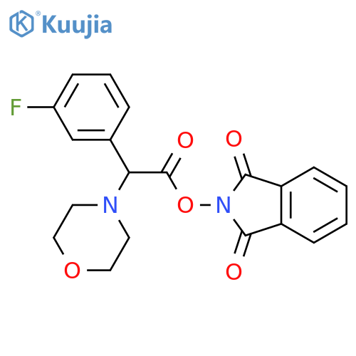1,3-dioxo-2,3-dihydro-1H-isoindol-2-yl 2-(3-fluorophenyl)-2-(morpholin-4-yl)acetate structure