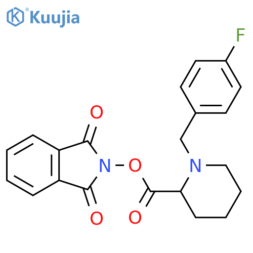 1,3-dioxo-2,3-dihydro-1H-isoindol-2-yl 1-[(4-fluorophenyl)methyl]piperidine-2-carboxylate structure