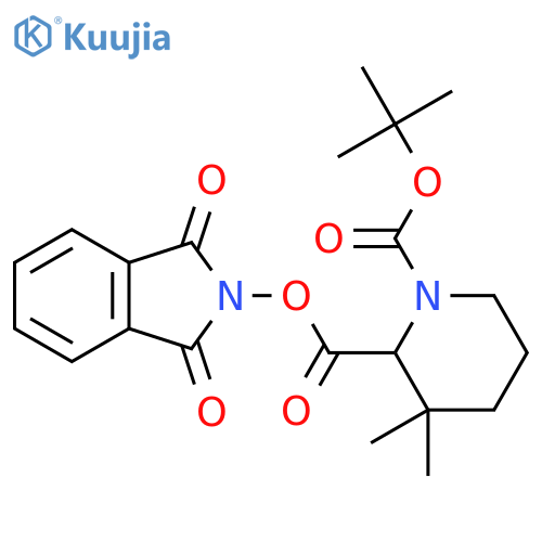 1-tert-butyl 2-(1,3-dioxo-2,3-dihydro-1H-isoindol-2-yl) 3,3-dimethylpiperidine-1,2-dicarboxylate structure