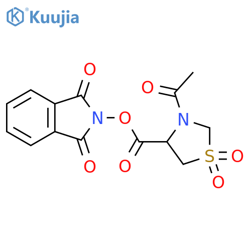 1,3-dioxo-2,3-dihydro-1H-isoindol-2-yl 3-acetyl-1,1-dioxo-1lambda6,3-thiazolidine-4-carboxylate structure