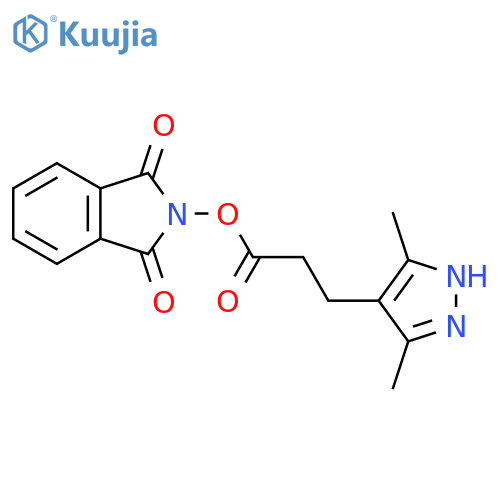 1,3-dioxo-2,3-dihydro-1H-isoindol-2-yl 3-(3,5-dimethyl-1H-pyrazol-4-yl)propanoate structure