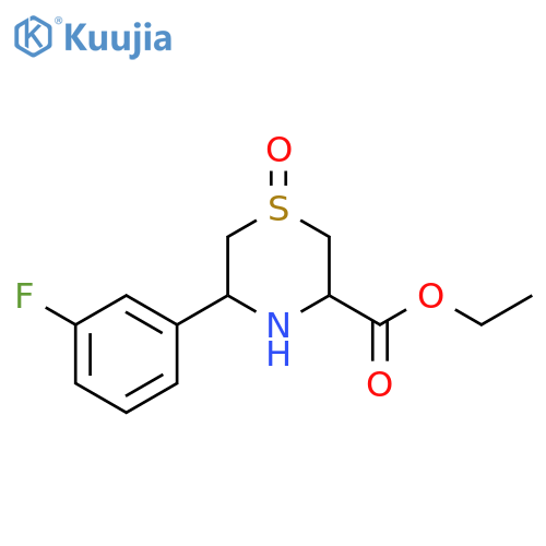 Ethyl 5-(3-fluorophenyl)-1-oxo-1,4-thiazinane-3-carboxylate structure