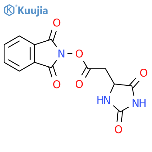 1,3-dioxo-2,3-dihydro-1H-isoindol-2-yl 2-(2,5-dioxoimidazolidin-4-yl)acetate structure